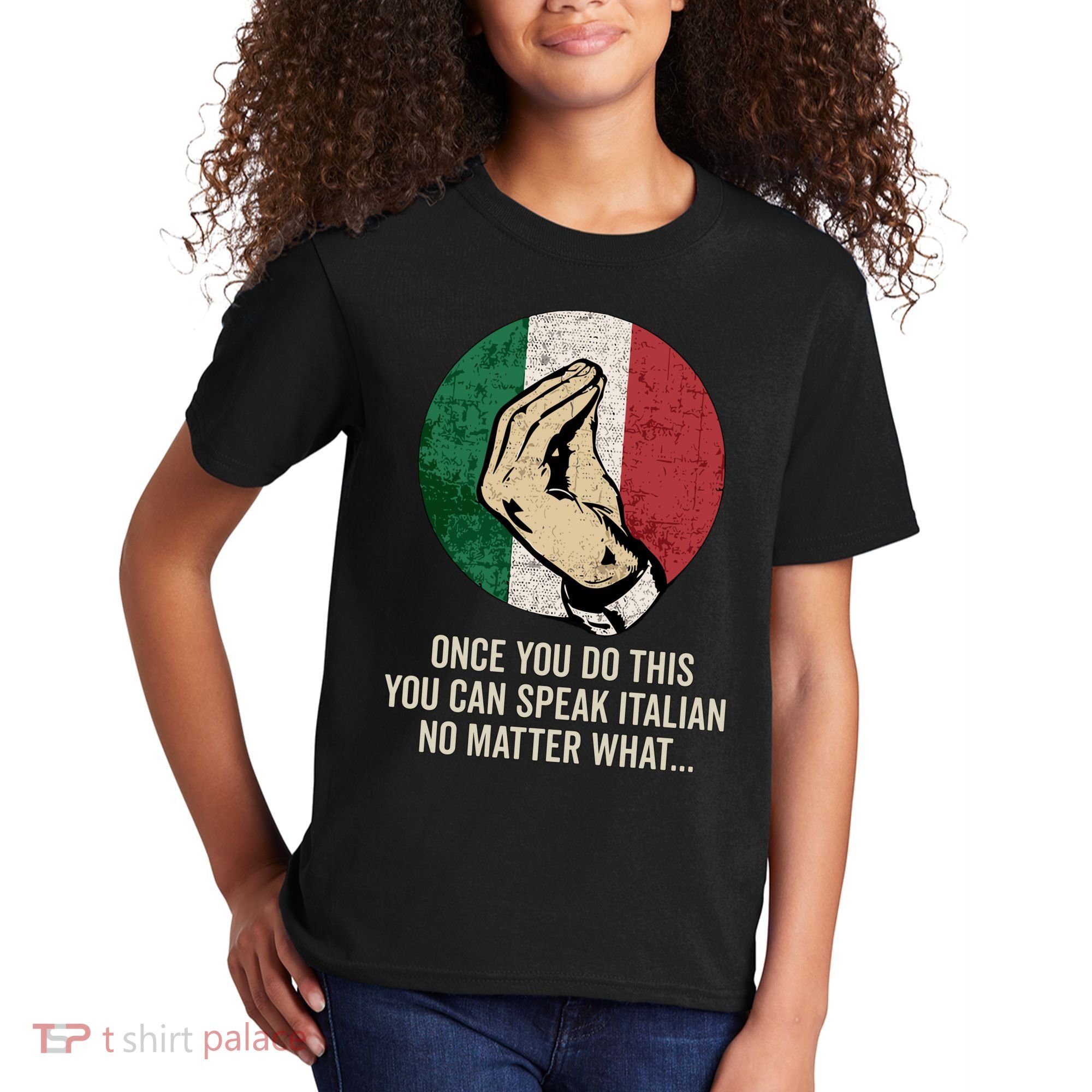 Italian Hand Gesture Italian Flag Kids T-Shirt
