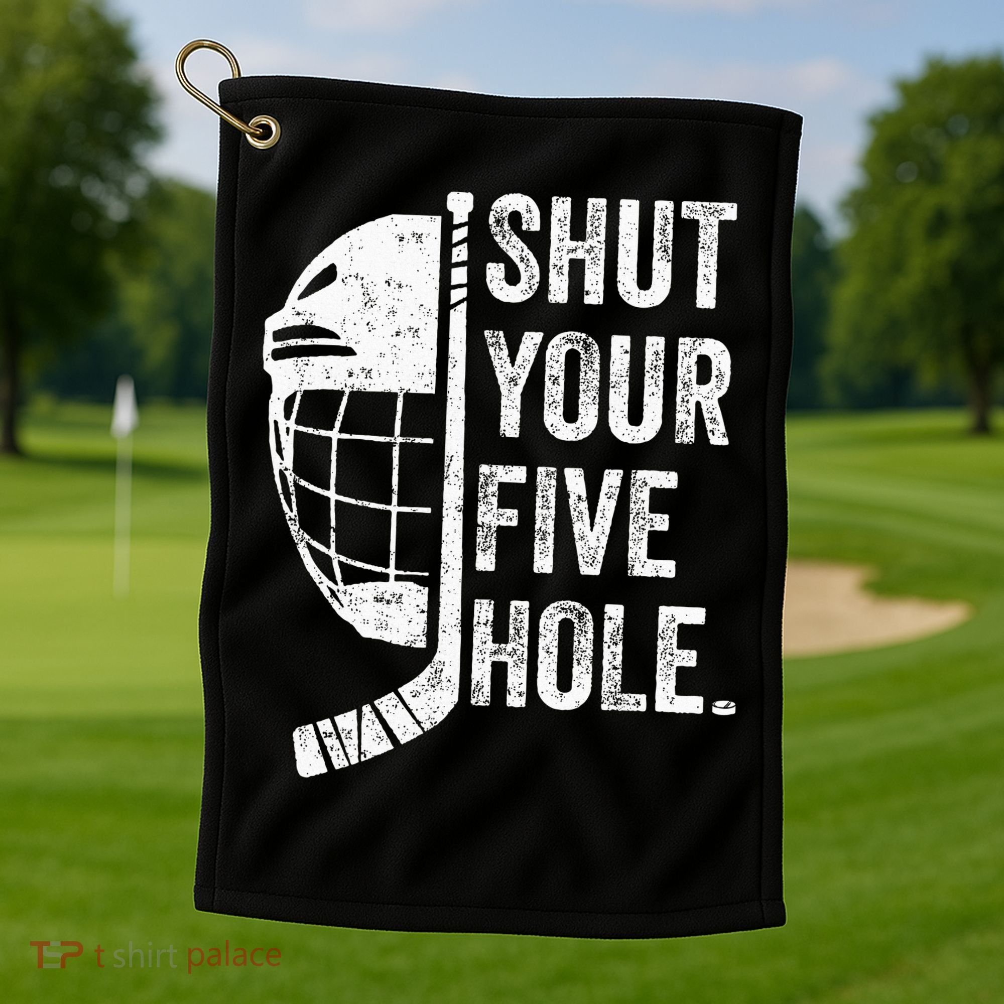 Ice Hockey Goalie Golf Towel