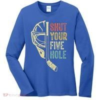 Ice Hockey Goalie Shut Your Five Hole Women's Long Sleeve Shirt thumb 0