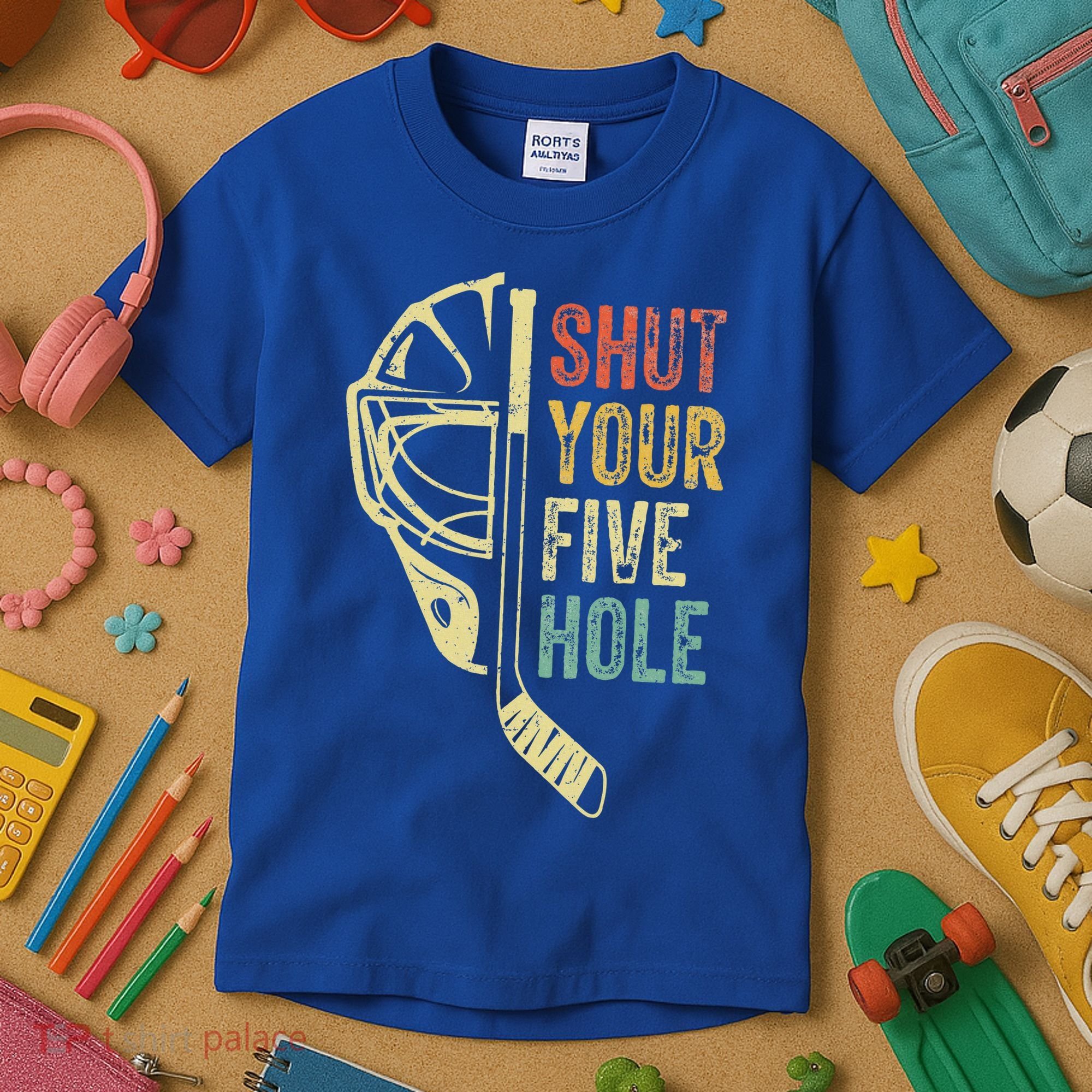 Ice Hockey Goalie Shut Your Five Hole Kids T-Shirt