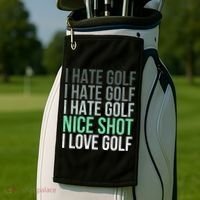 I Hate Golf Nice Shot I Love Golf Golfer Golfing Lover Golf Towel thumb 2