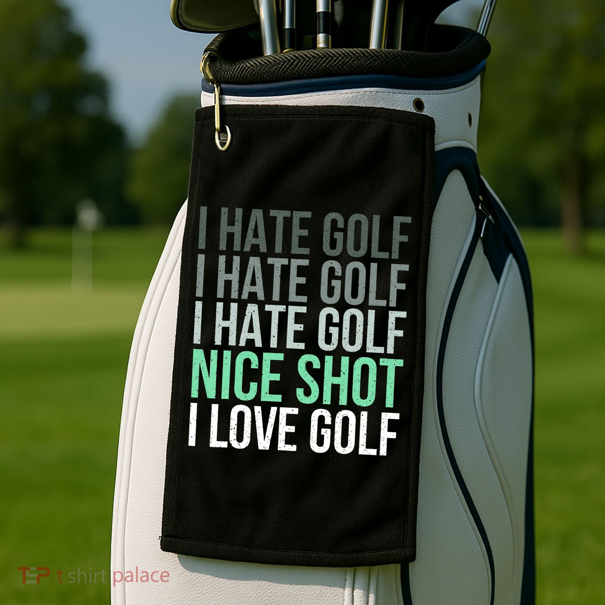 I Hate Golf Nice Shot I Love Golf Golfer Golfing Lover Golf Towel