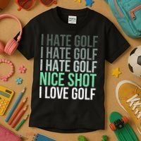 I Hate Golf Nice Shot I Love Golf Golfer Golfing Lover Kids T-Shirt thumb 3