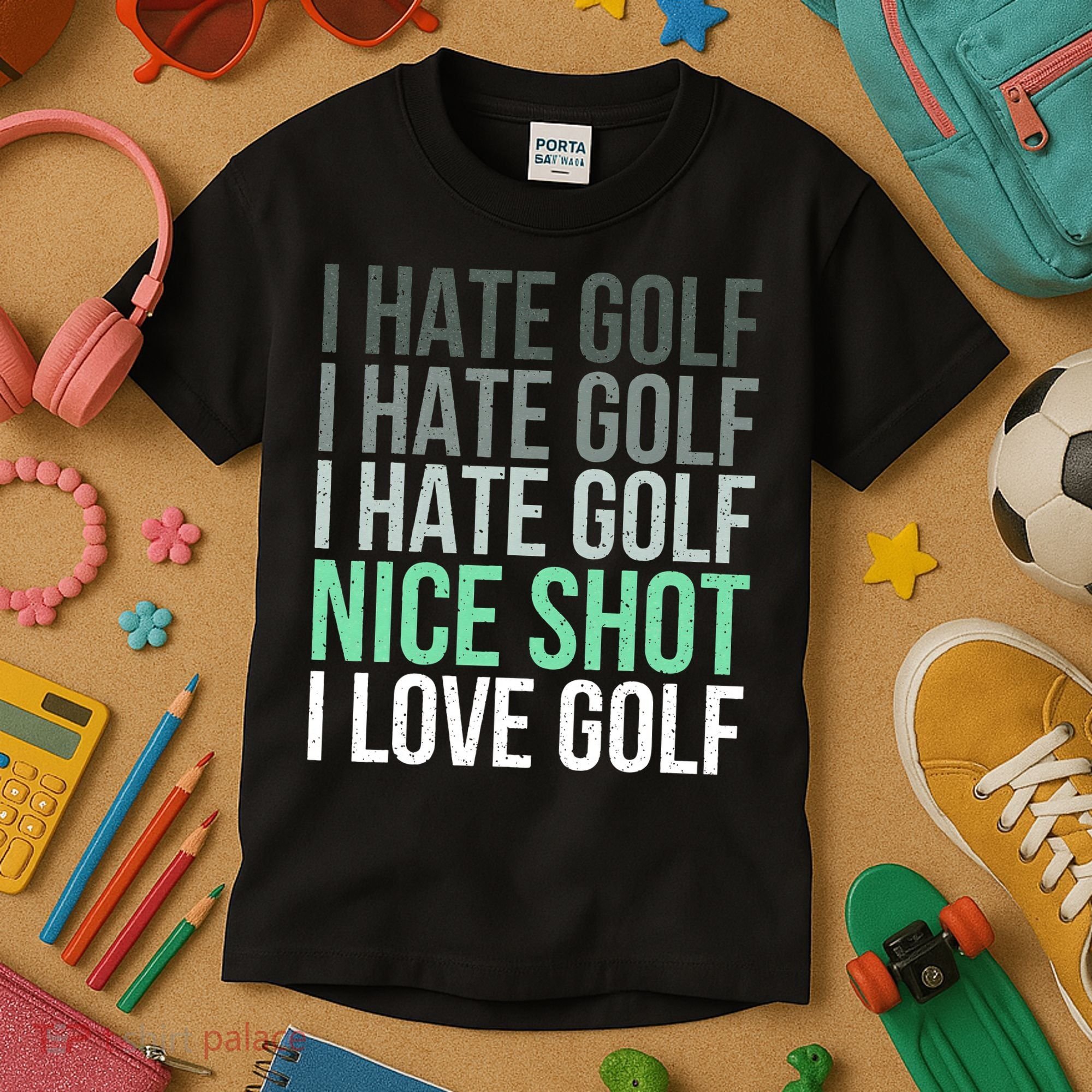 I Hate Golf Nice Shot I Love Golf Golfer Golfing Lover Kids T-Shirt