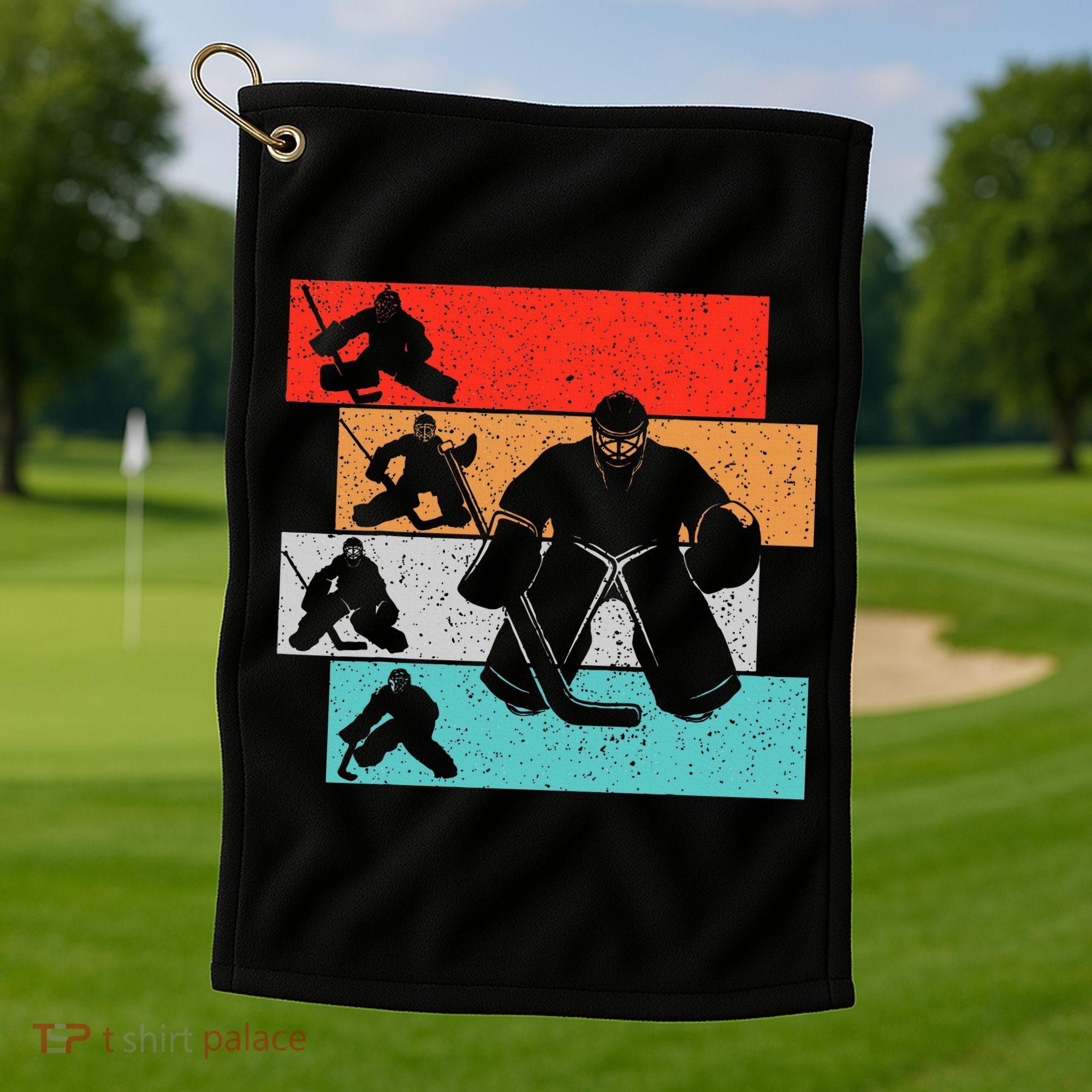 Ice Hockey Goalie Hockey Player Golf Towel