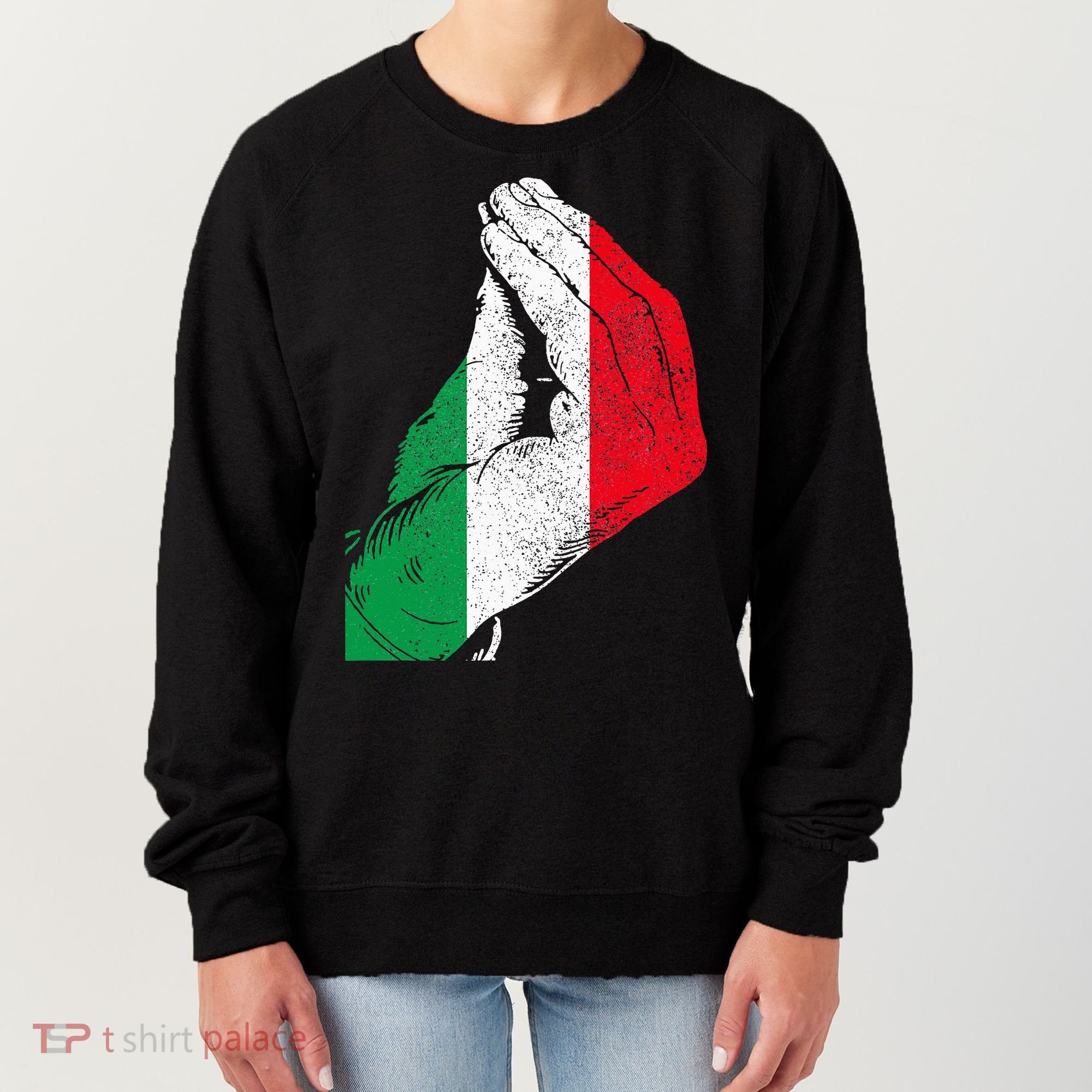 Italy Hand Gesture Italia Italian Flag Pride Funny Women's Sweatshirt