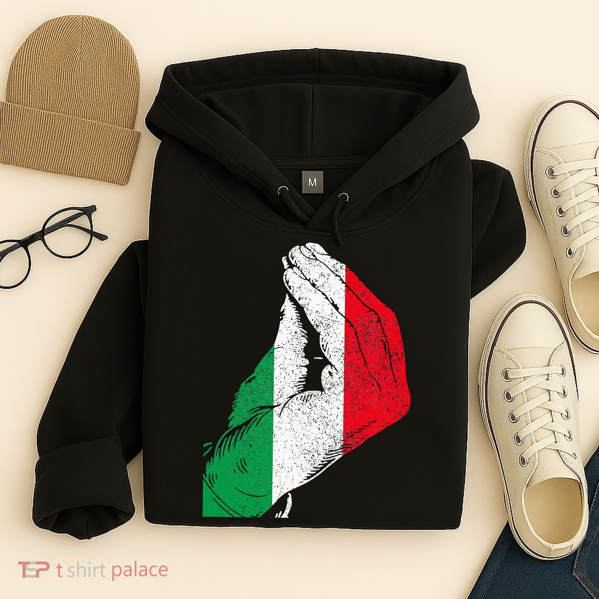 Italy Hand Gesture Italia Italian Flag Pride Funny Hoodie