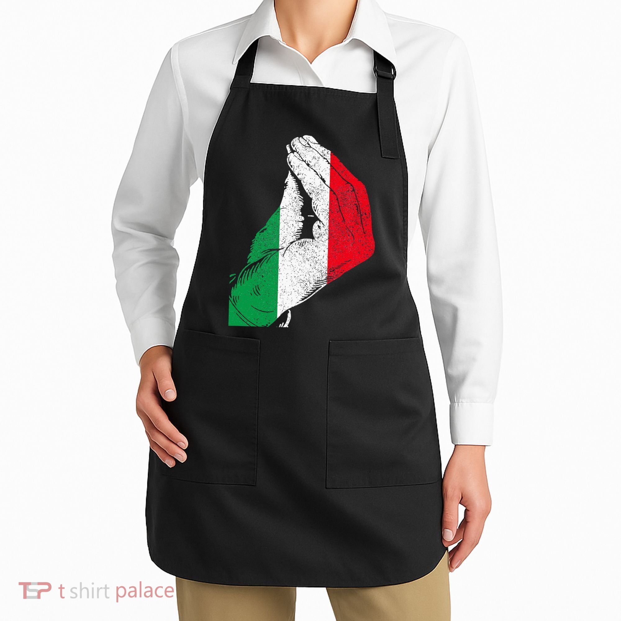 Italy Hand Gesture Italia Italian Flag Pride Funny Apron