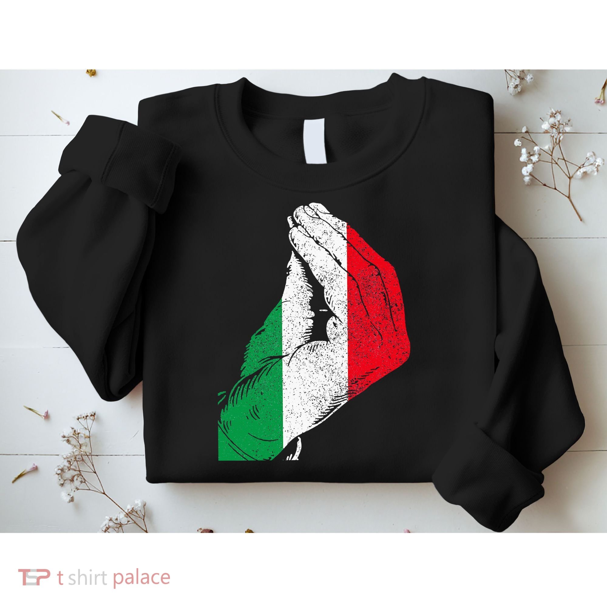 Italy Hand Gesture Italia Italian Flag Pride Funny Sweatshirt