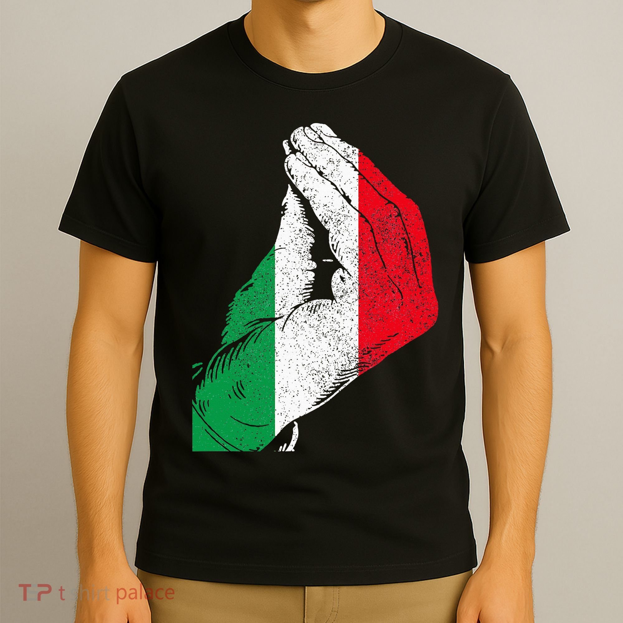 Italy Hand Gesture Italia Italian Flag Pride Funny T-Shirt