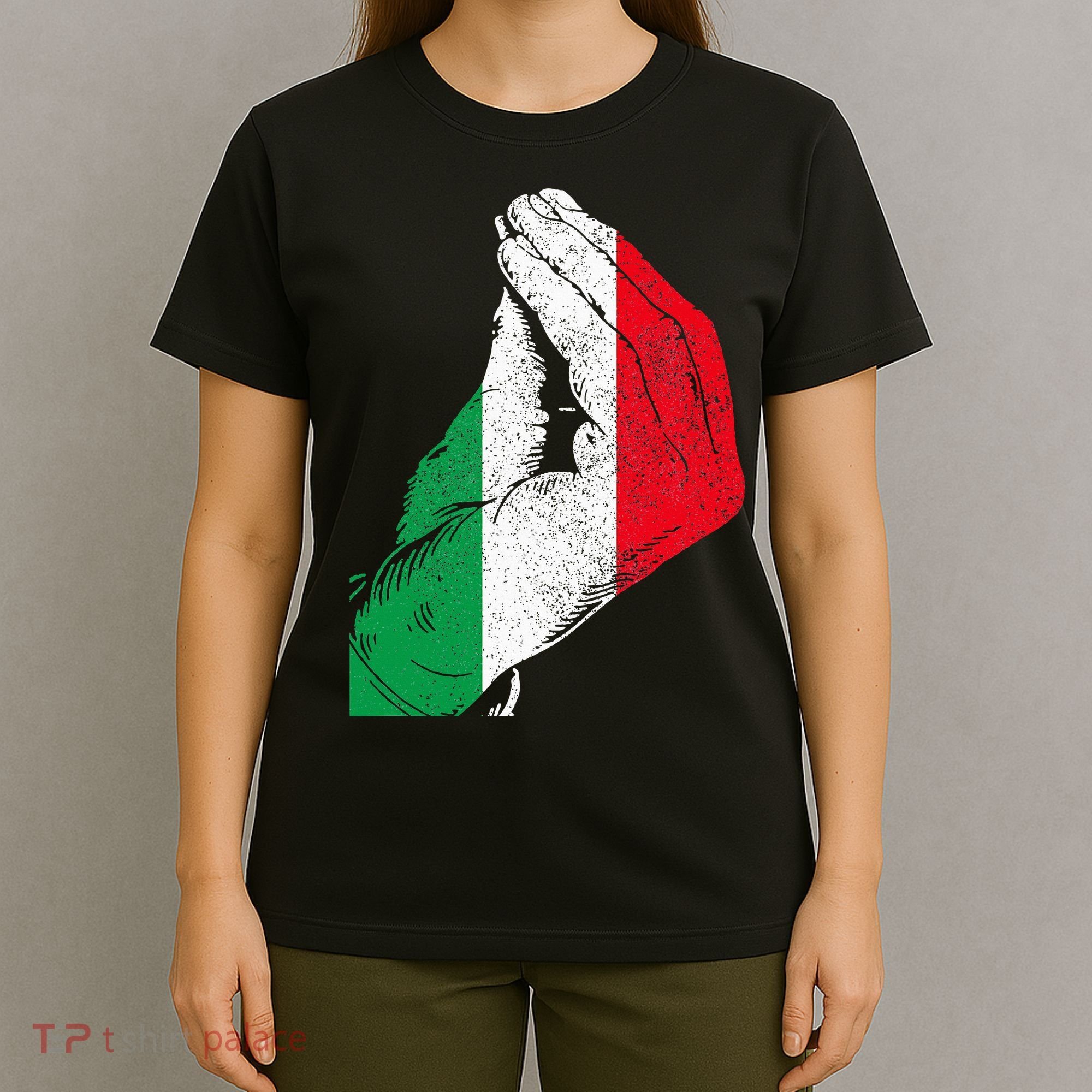 Italy Hand Gesture Italia Italian Flag Pride Funny T-Shirt