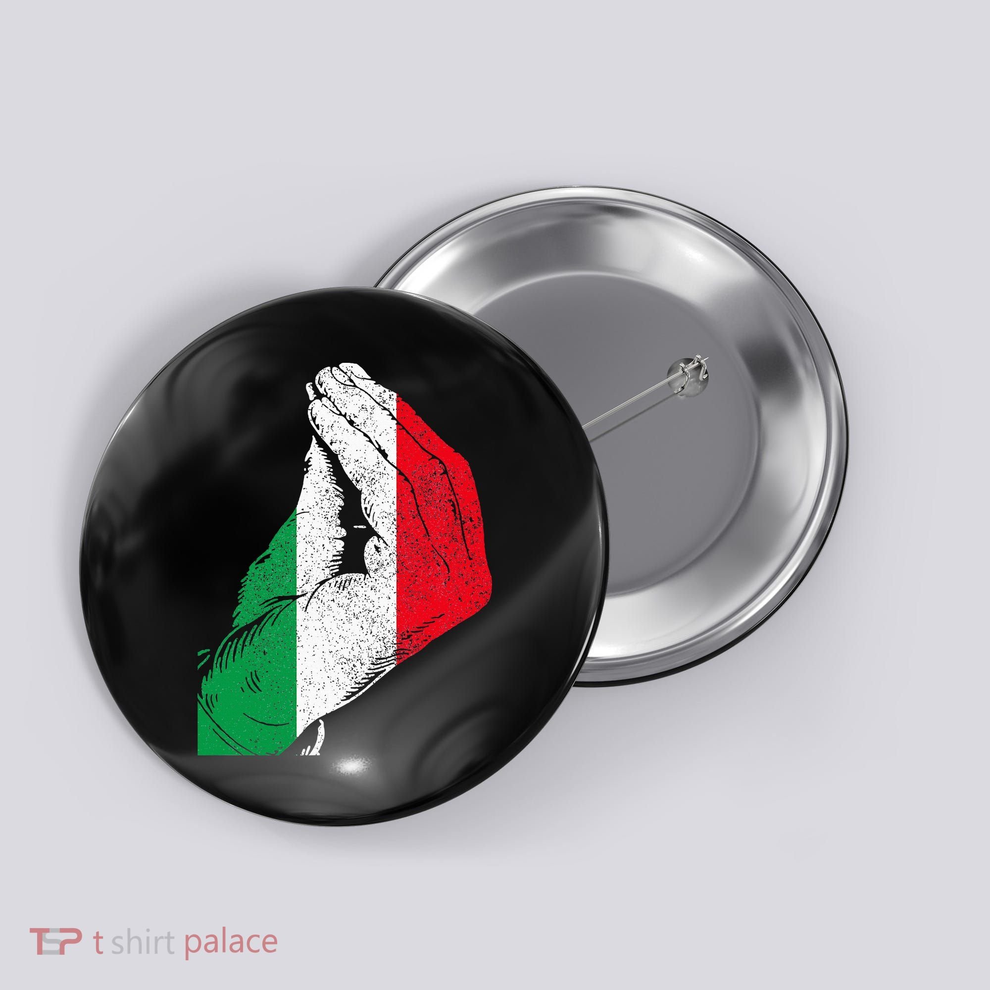 Italy Hand Gesture Italia Italian Flag Pride Funny Button