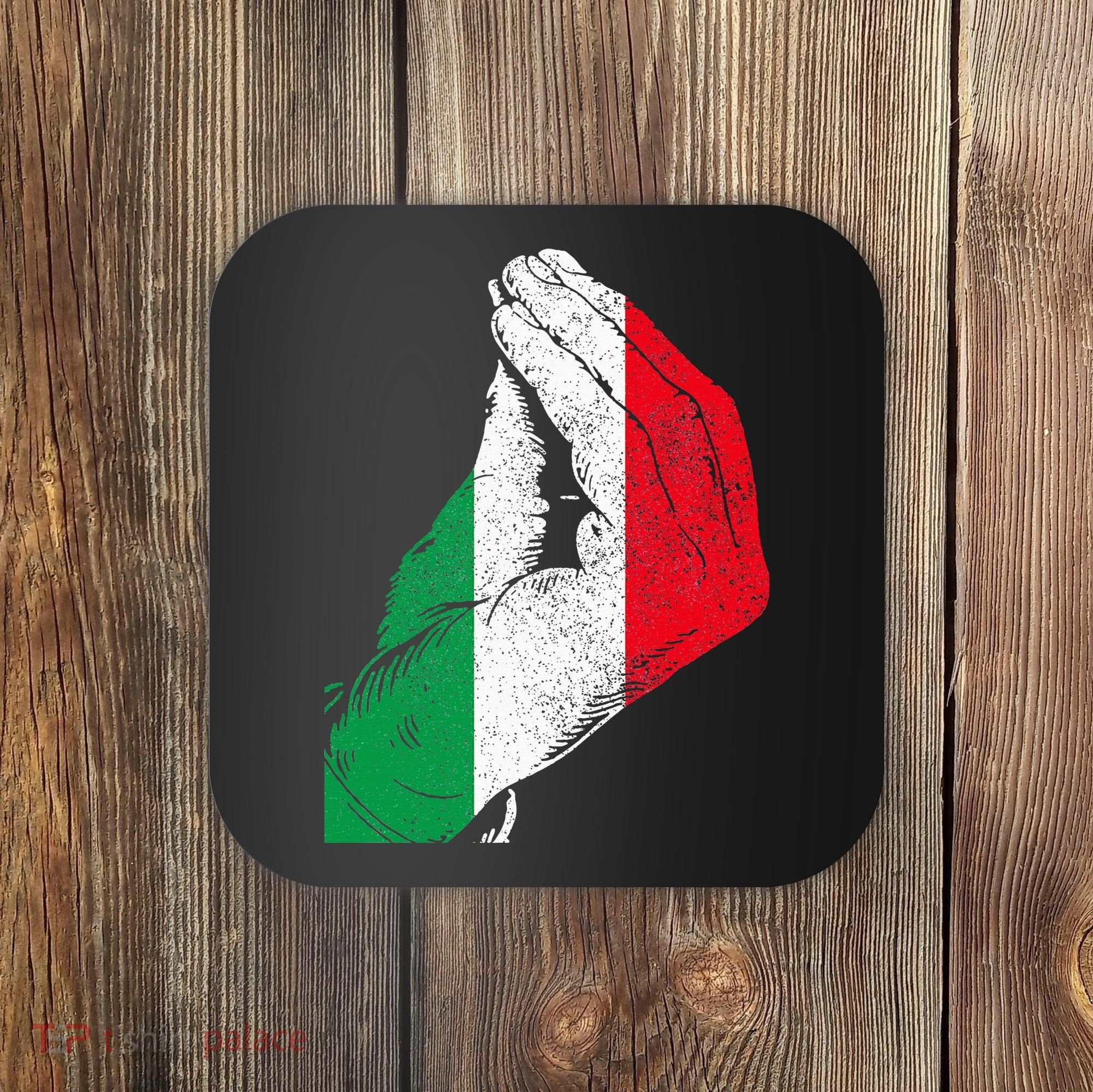 Italy Hand Gesture Italia Italian Flag Pride Funny Coaster