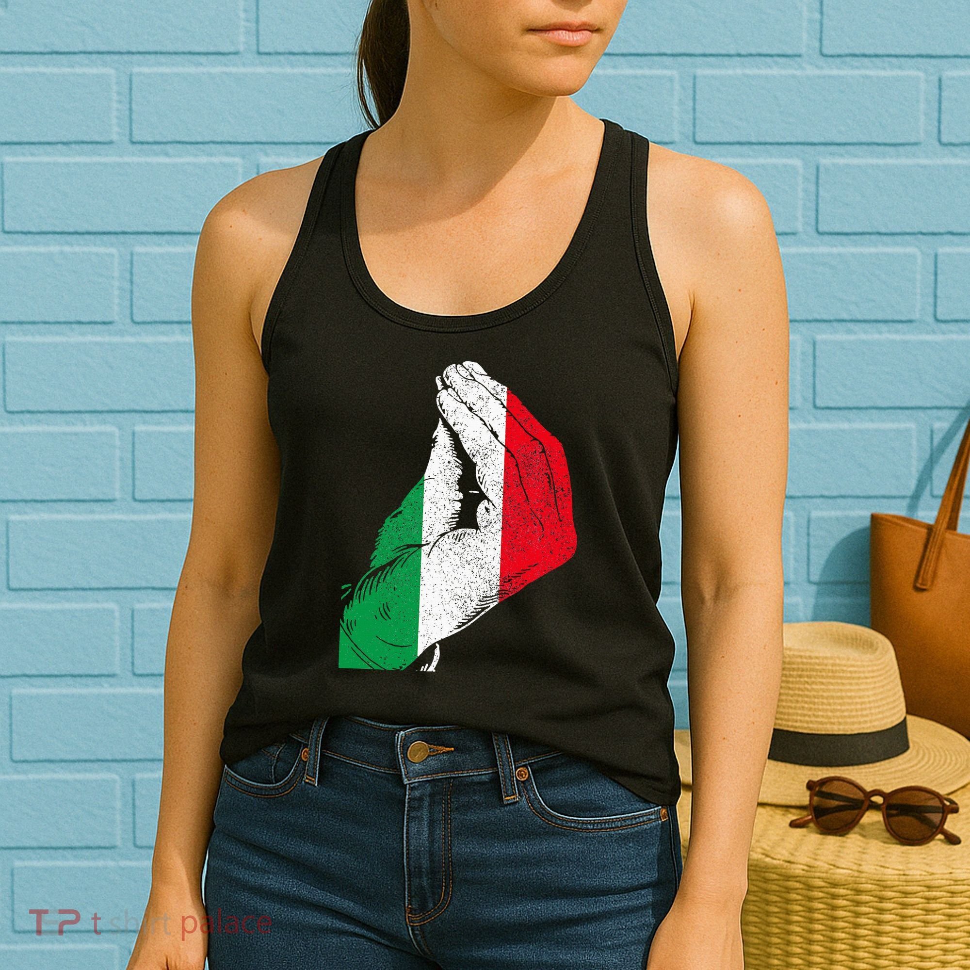 Italy Hand Gesture Italia Italian Flag Pride Funny Women's Tank Top