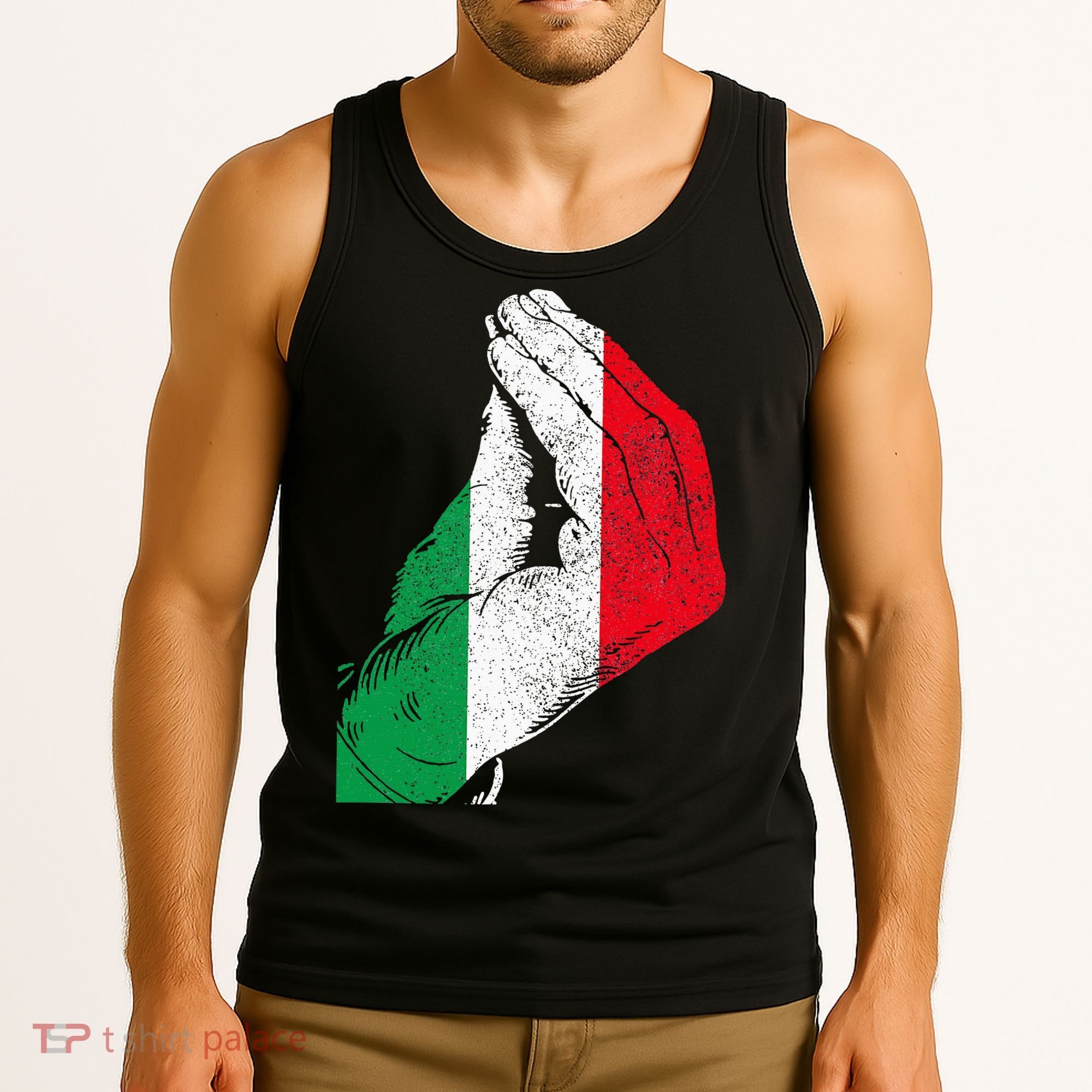 Italy Hand Gesture Italia Italian Flag Pride Funny Tank Top