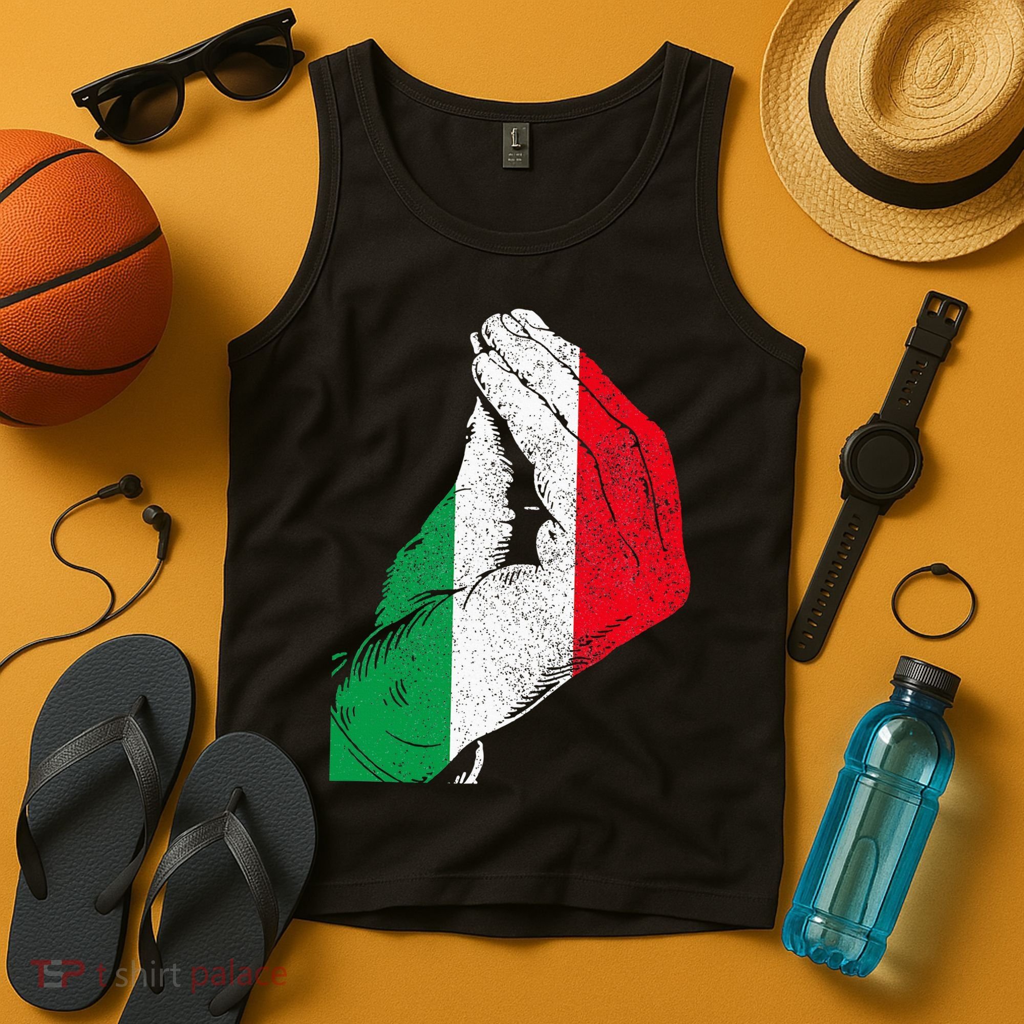 Italy Hand Gesture Italia Italian Flag Pride Funny Tank Top