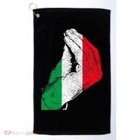 Italy Hand Gesture Italia Italian Flag Pride Funny Golf Towel thumb 0