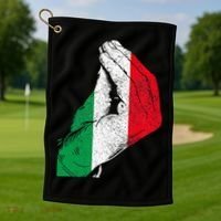 Italy Hand Gesture Italia Italian Flag Pride Funny Golf Towel thumb 1