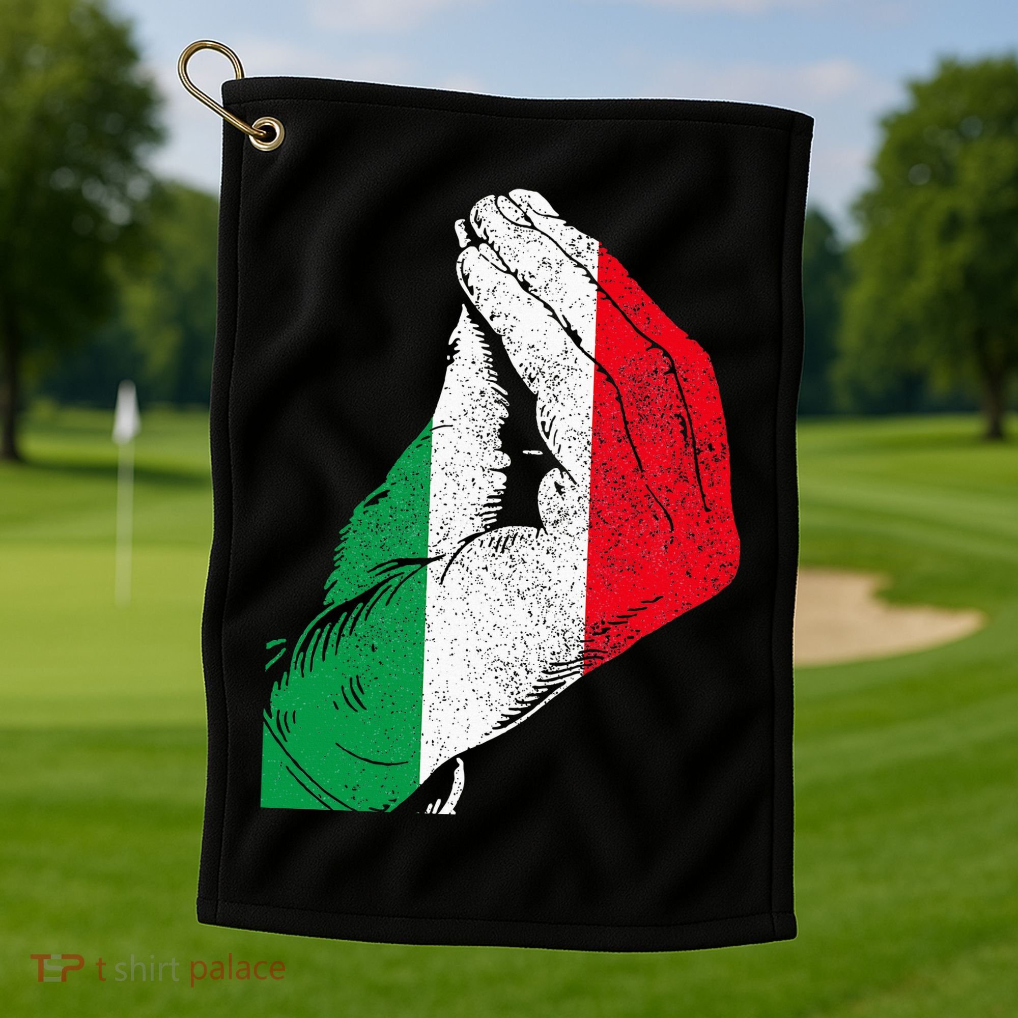 Italy Hand Gesture Italia Italian Flag Pride Funny Golf Towel