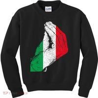 Italy Hand Gesture Italia Italian Flag Pride Funny Kids Sweatshirt thumb 0