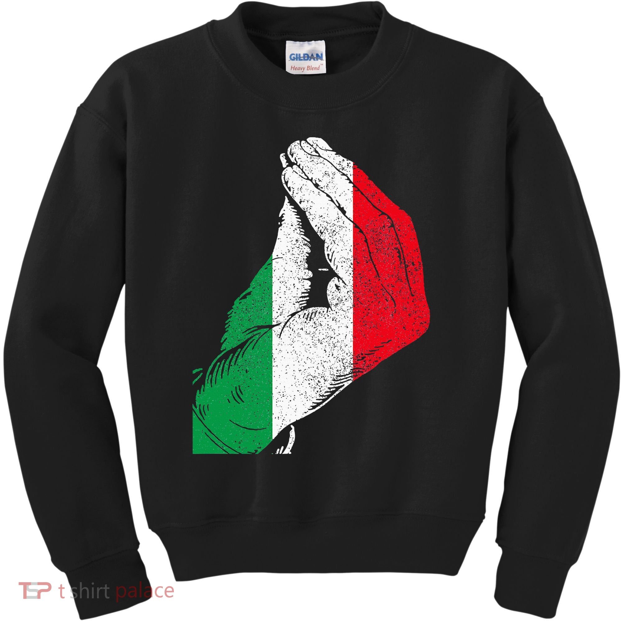 Italy Hand Gesture Italia Italian Flag Pride Funny Kids Sweatshirt