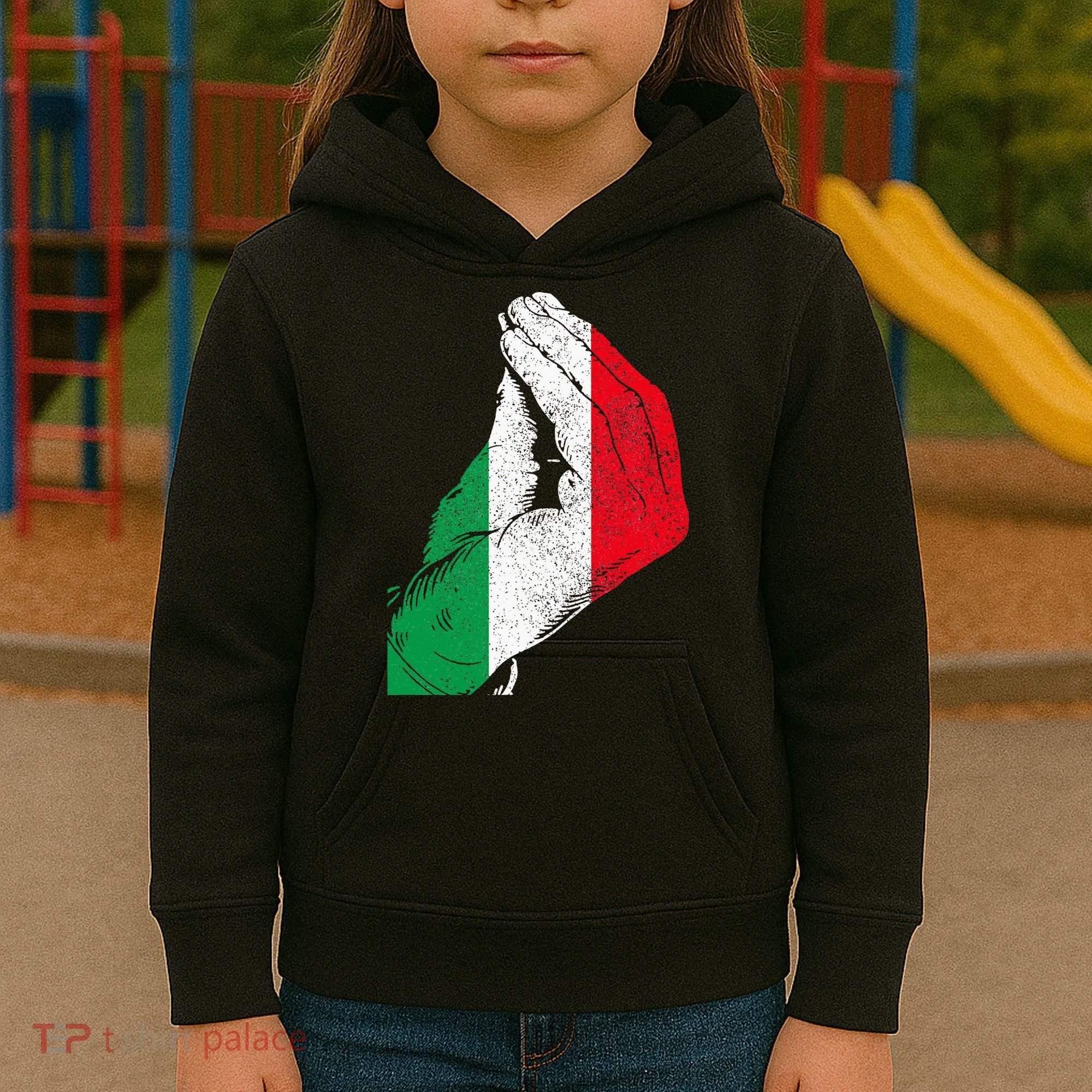 Italy Hand Gesture Italia Italian Flag Pride Funny Kids Hoodie
