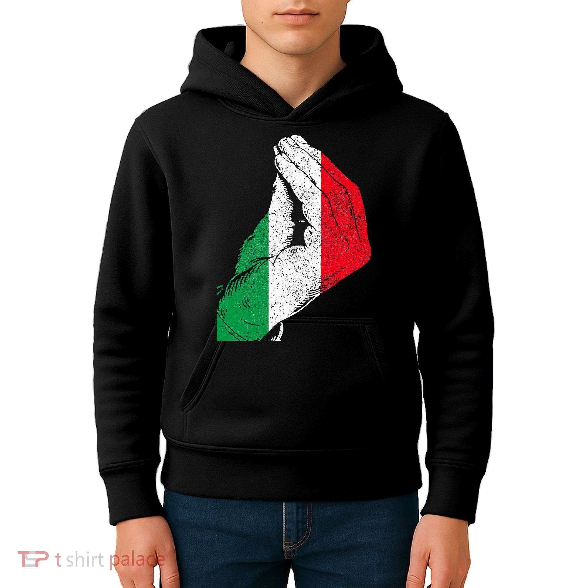 Italy Hand Gesture Italia Italian Flag Pride Funny Kids Hoodie
