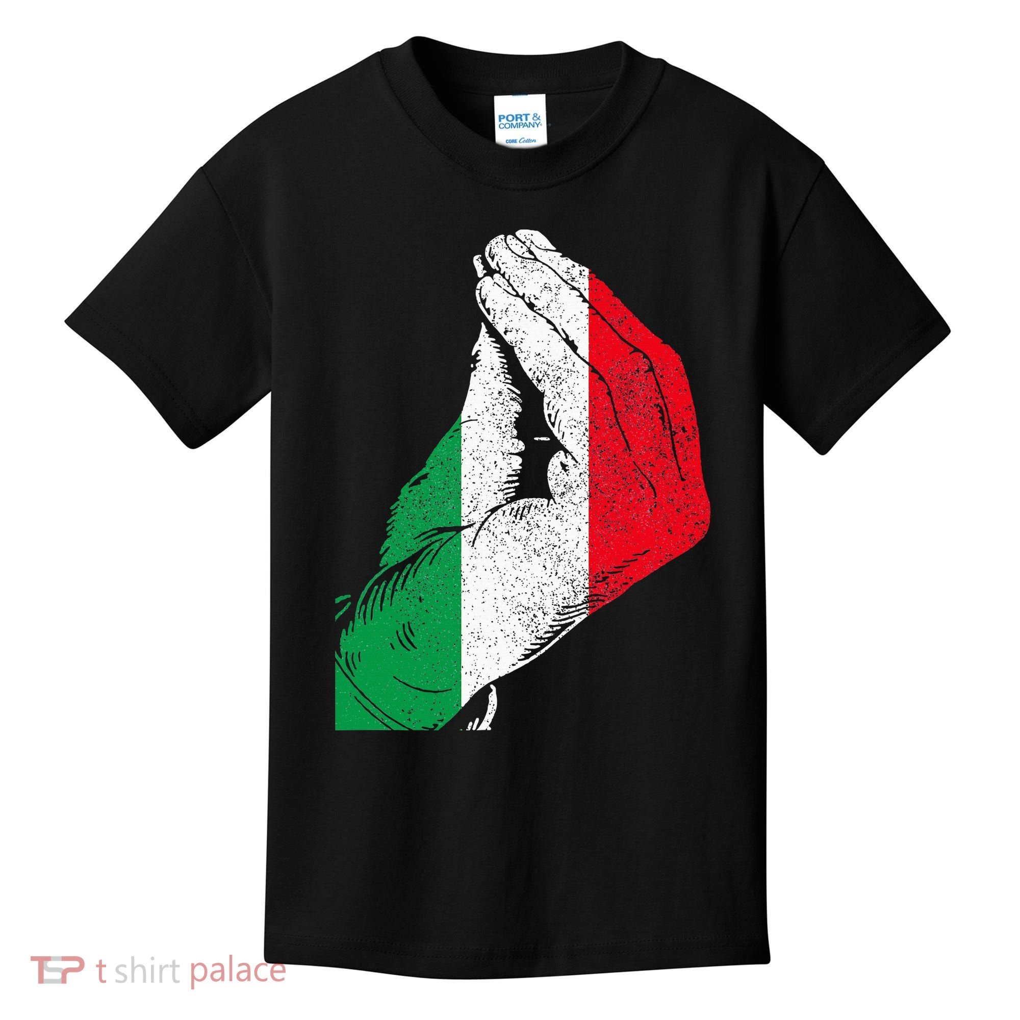Italy Hand Gesture Italia Italian Flag Pride Funny Kids T-Shirt