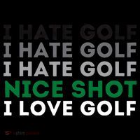 I Hate Golf Nice Shot I Love Golf Golfing Lover & Golf Stripe Pom Pom Beanie thumb 2