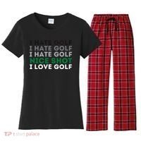 I Hate Golf Nice Shot I Love Golf Golfing Lover & Golf Women's Flannel Pajama Set thumb 0