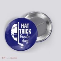 Ice Hockey Hat Trick Kinda Day Christmas Ice Hockey Player Gift Button thumb 0