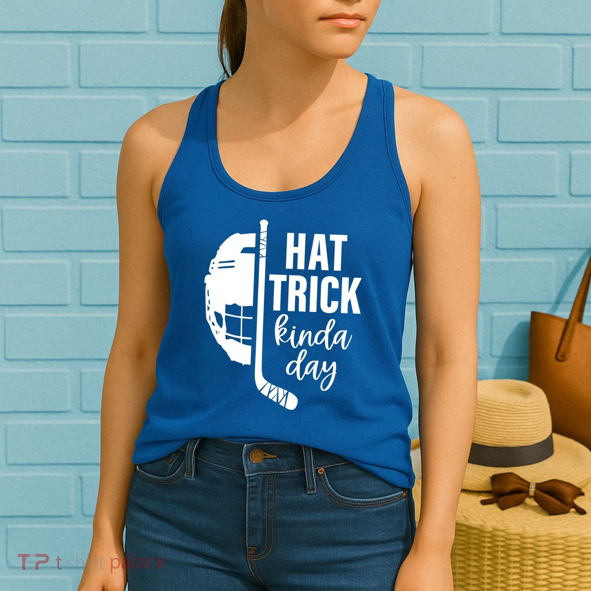 Ice Hockey Hat Trick Kinda Day Christmas Ice Hockey Player Gift Women's Tank Top