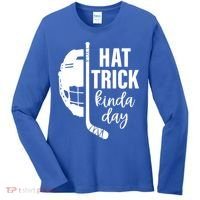 Ice Hockey Hat Trick Kinda Day Christmas Ice Hockey Player Gift Women's Long Sleeve Shirt thumb 0