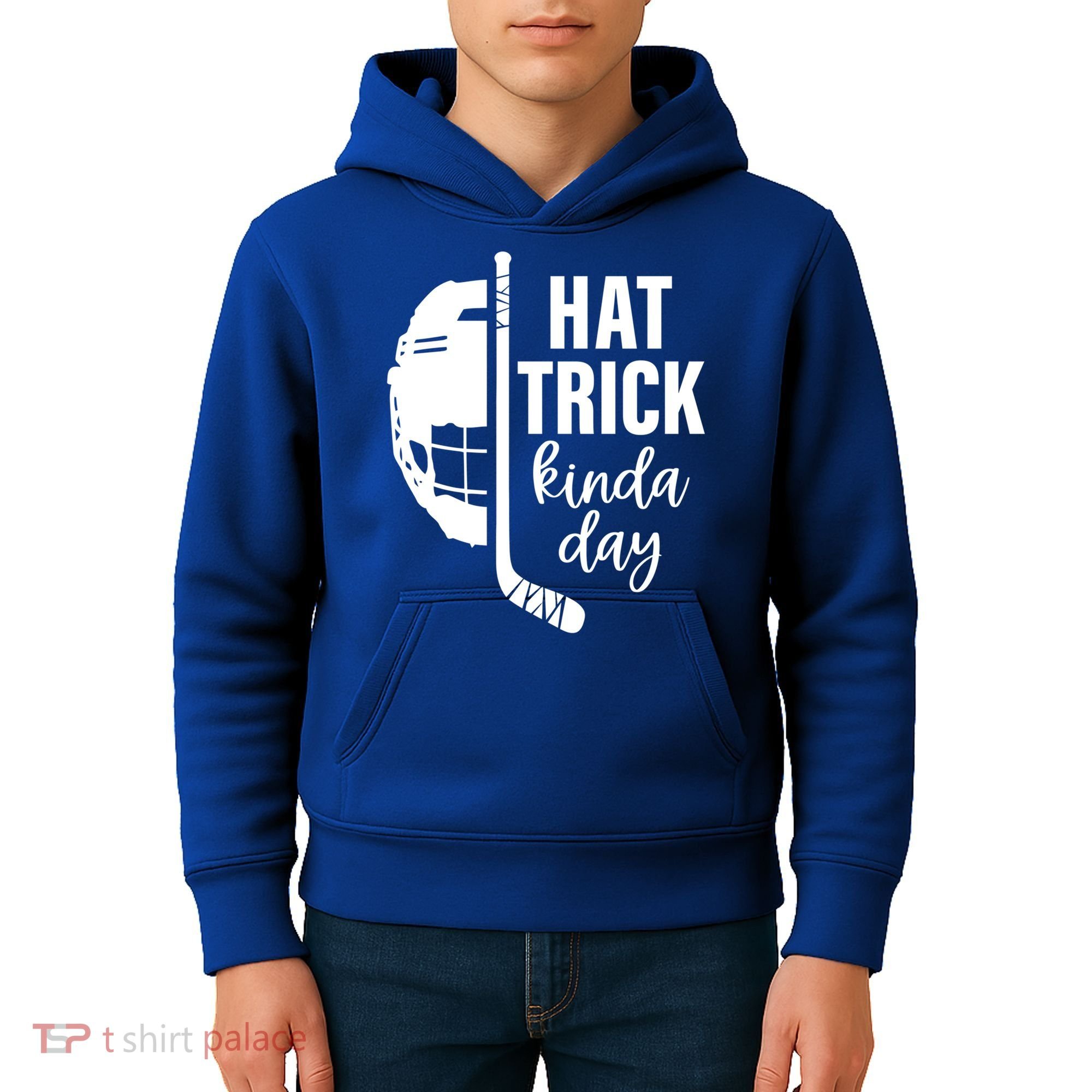 Ice Hockey Hat Trick Kinda Day Christmas Ice Hockey Player Gift Kids Hoodie
