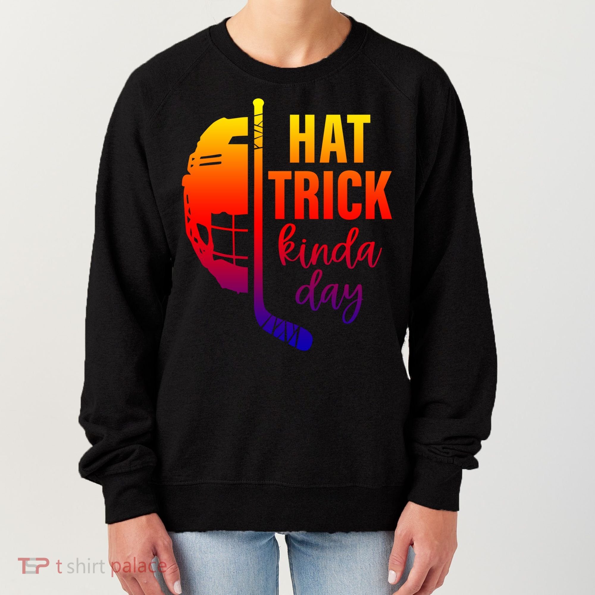 Ice Hockey Hat Trick Kinda Day Christmas Ice Hockey Player Gift Women's Sweatshirt