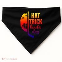 Ice Hockey Hat Trick Kinda Day Christmas Ice Hockey Player Gift USA-Made Doggie Bandana thumb 0