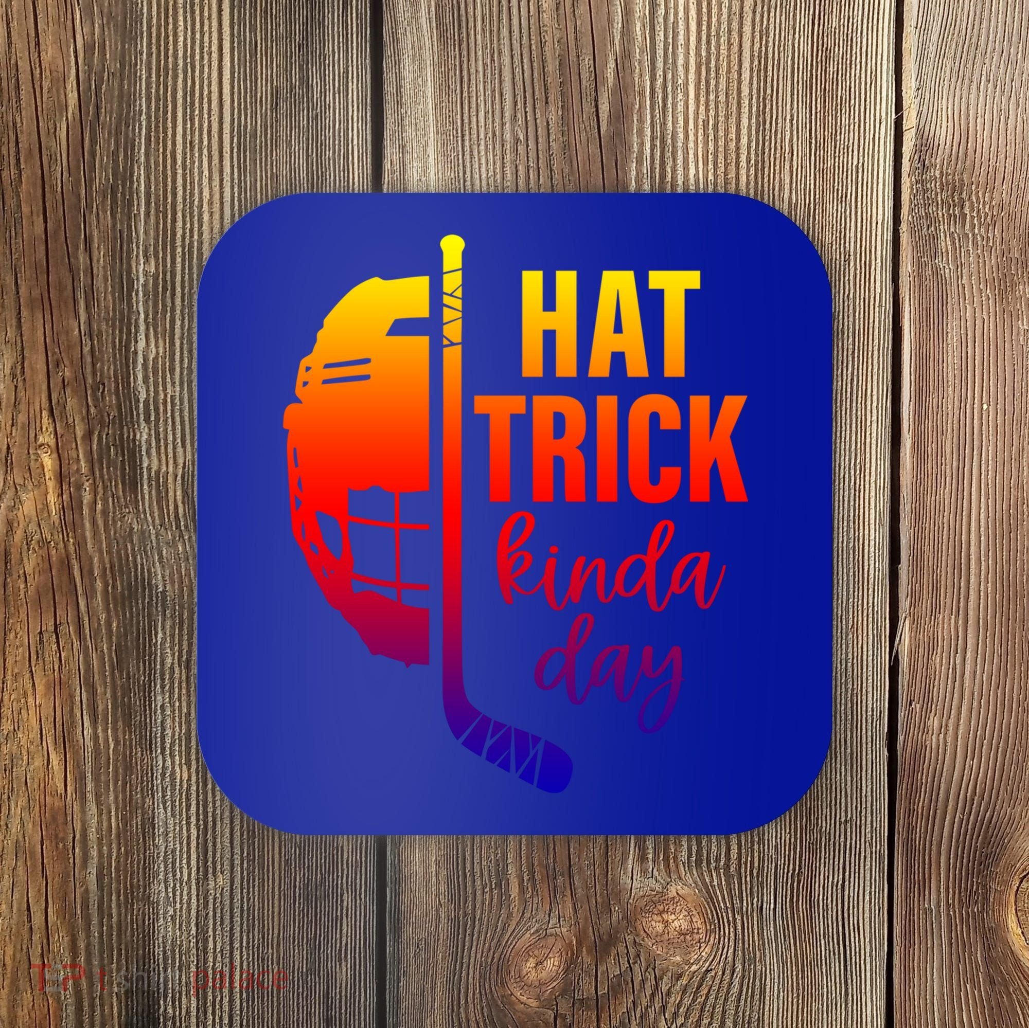 Ice Hockey Hat Trick Kinda Day Christmas Ice Hockey Player Gift Coaster