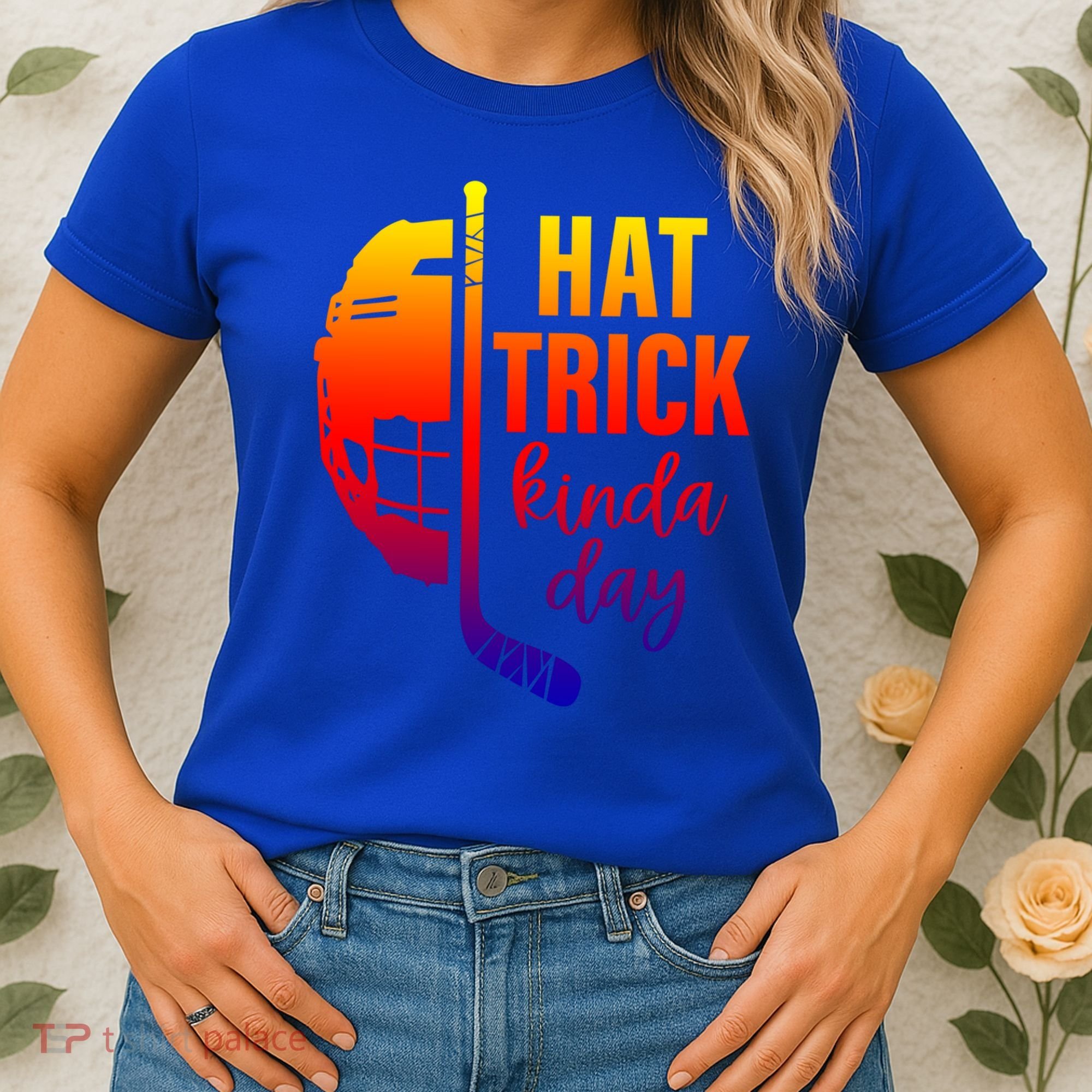 Ice Hockey Hat Trick Kinda Day Christmas Ice Hockey Player Gift Women's T-Shirt