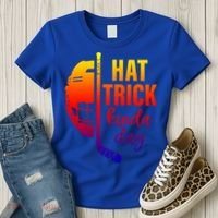 Ice Hockey Hat Trick Kinda Day Christmas Ice Hockey Player Gift Women's T-Shirt thumb 3