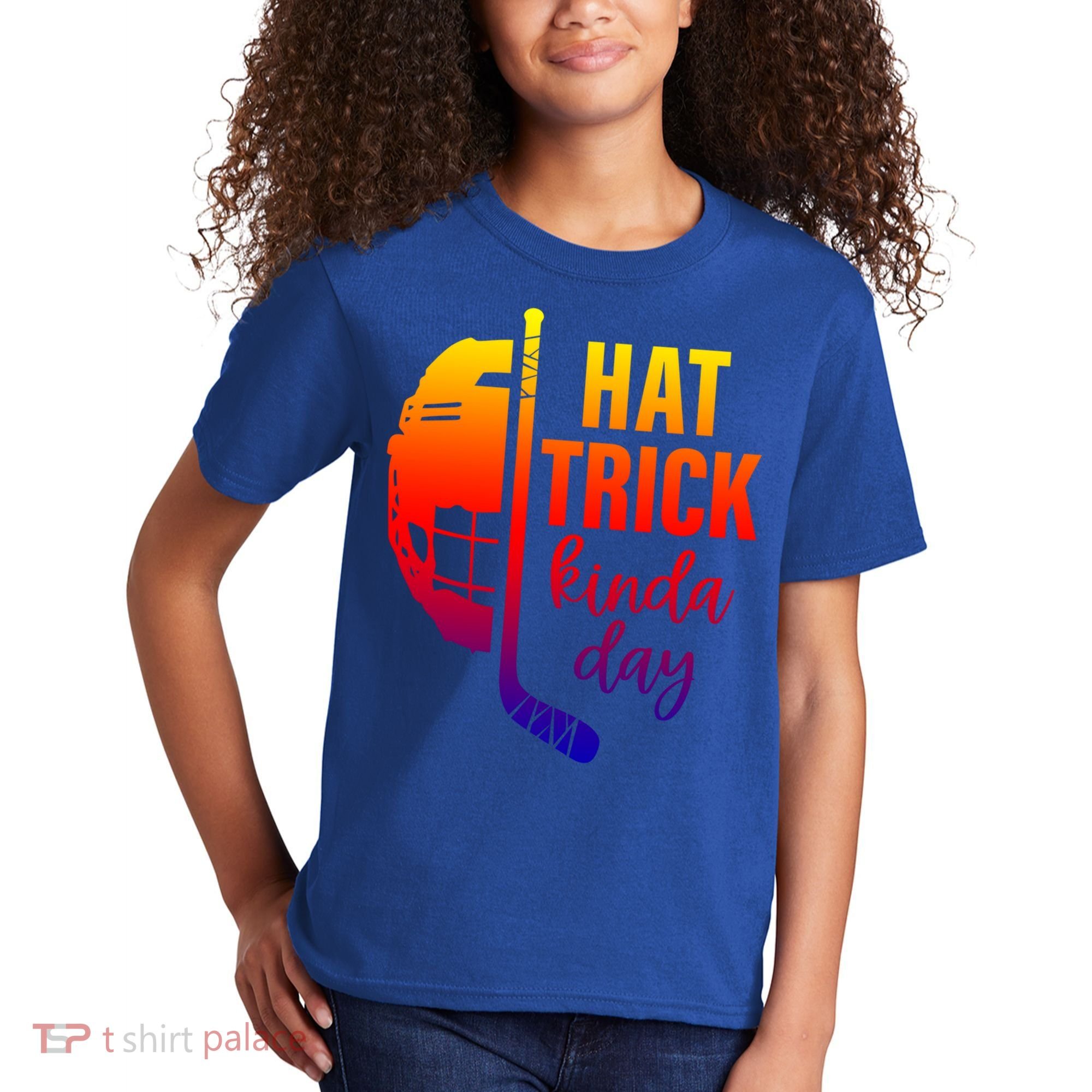 Ice Hockey Hat Trick Kinda Day Christmas Ice Hockey Player Gift Kids T-Shirt