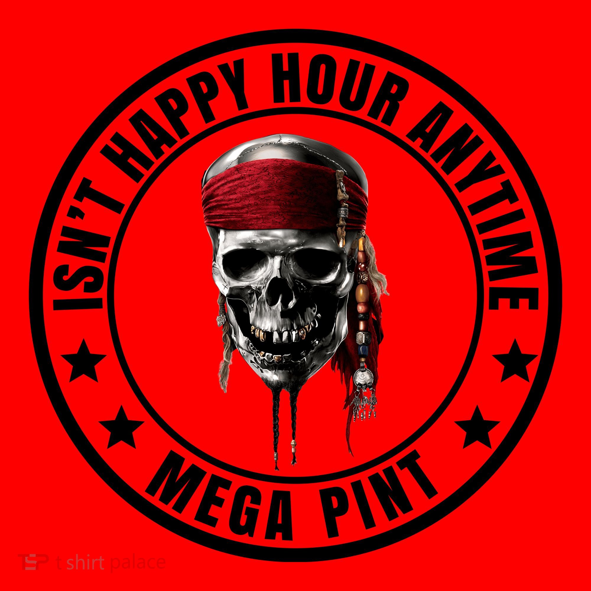 Isn't Happy Hour Anytime Mega Pint Pirate Santa Hat