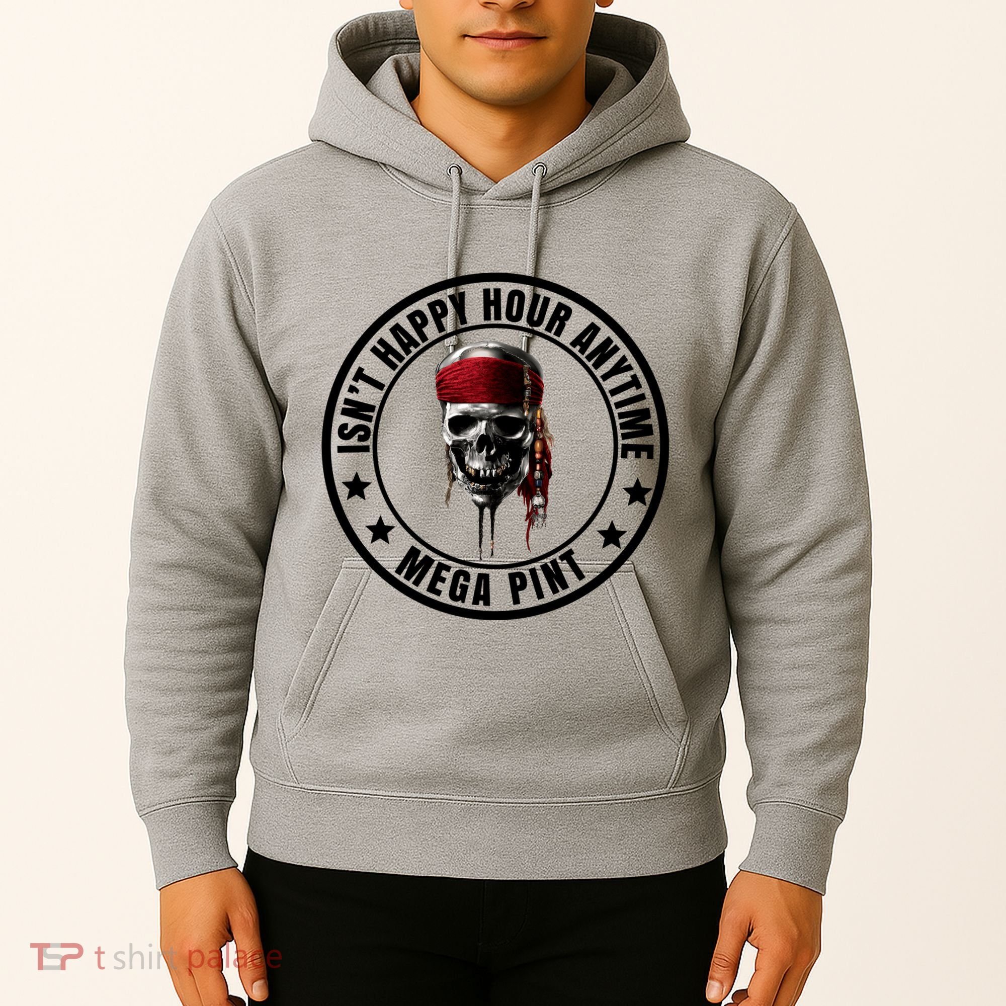 Isn't Happy Hour Anytime Mega Pint Pirate Hoodie