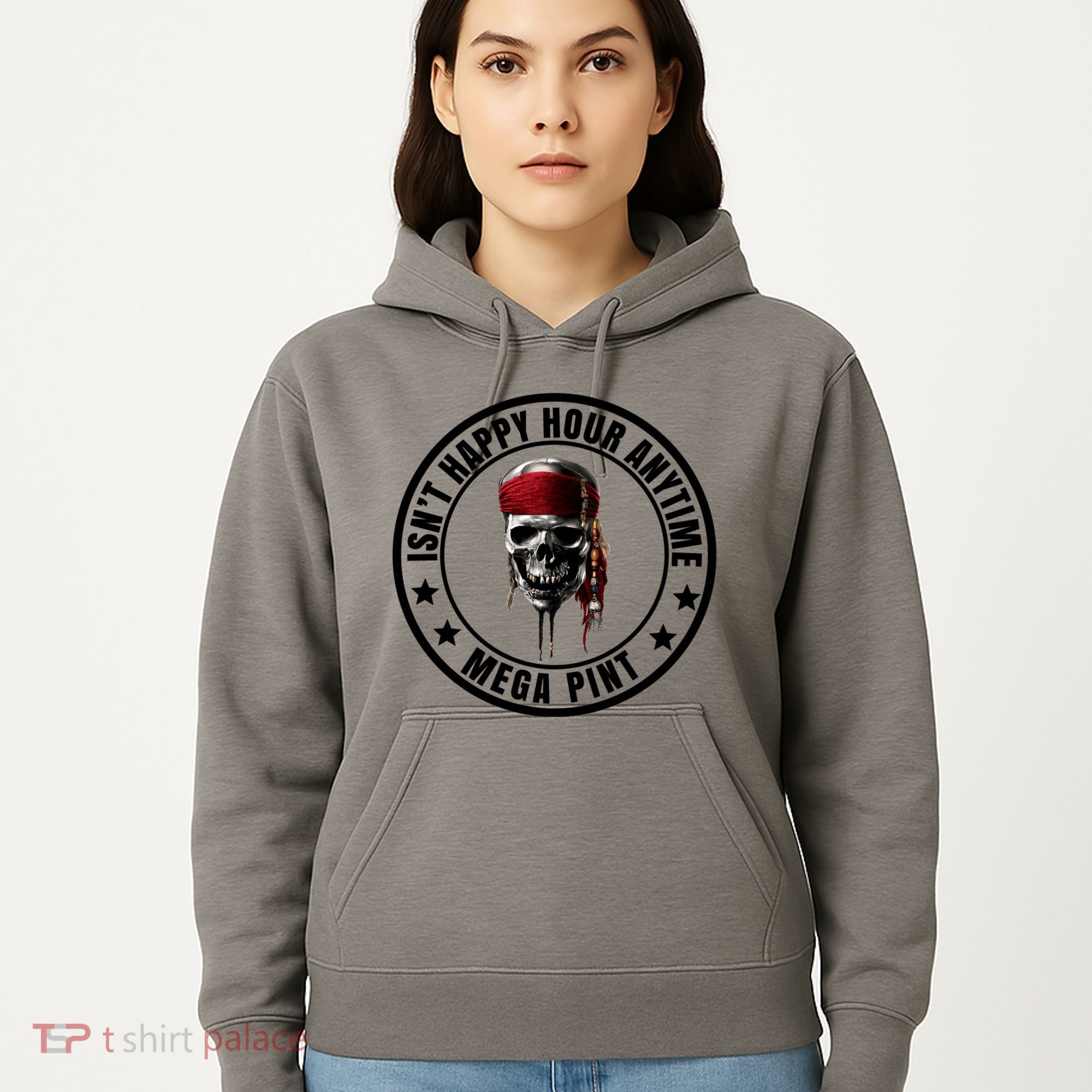 Isn't Happy Hour Anytime Mega Pint Pirate Hoodie