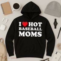 I Heart Hot Moms Baseball Mom Hoodie thumb 3