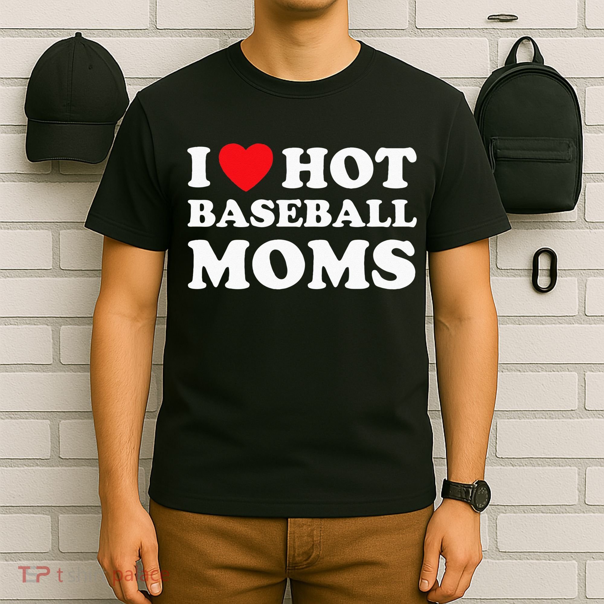 I Heart Hot Moms Baseball Mom T-Shirt