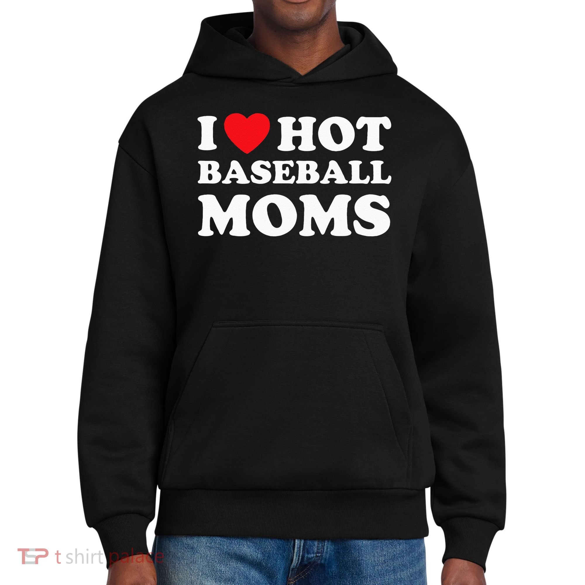 I Heart Hot Moms Baseball Mom District V.I.T. Heavyweight Hoodie