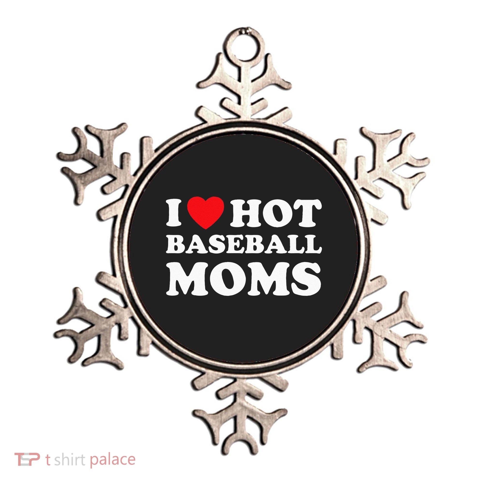 I Heart Hot Moms Baseball Mom Ornament