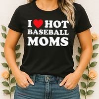 I Heart Hot Moms Baseball Mom Women's T-Shirt thumb 2