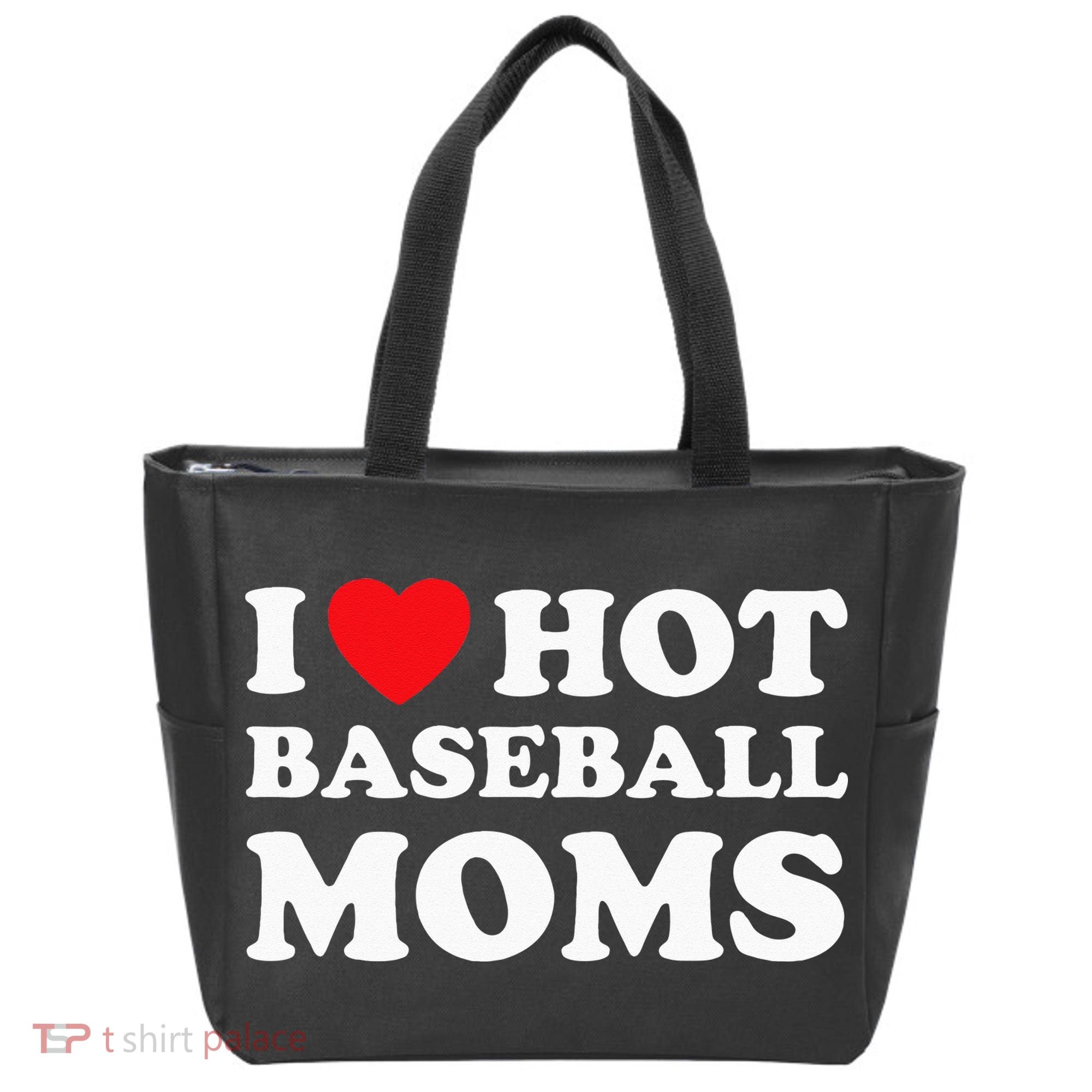 I Heart Hot Moms Baseball Mom Tote Bag
