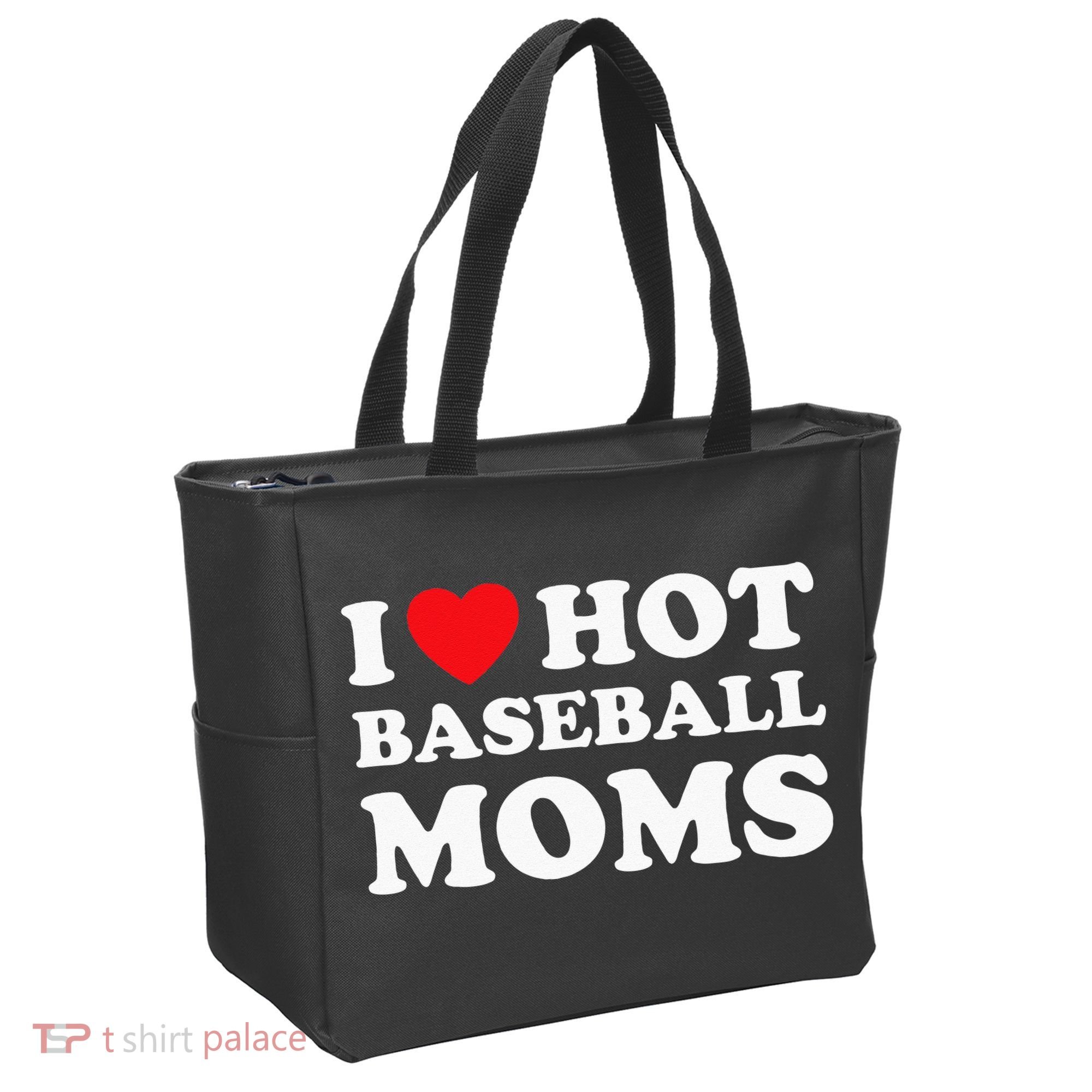 I Heart Hot Moms Baseball Mom Tote Bag
